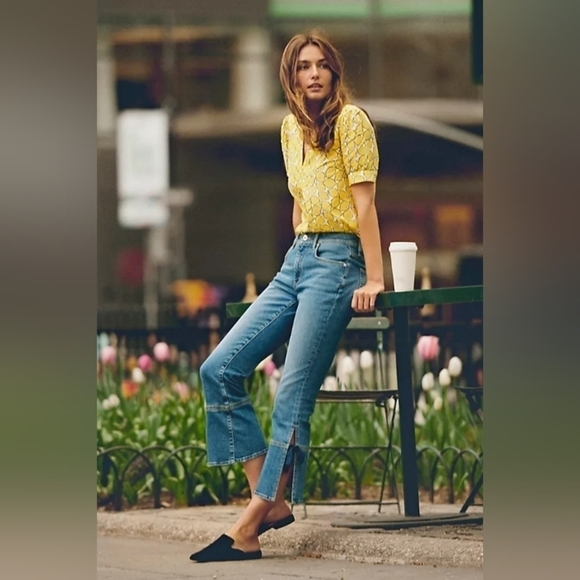 Anthropologie Pilcro High-Rise Cropped Flare Jeans sz 27 - Picture 1 of 10